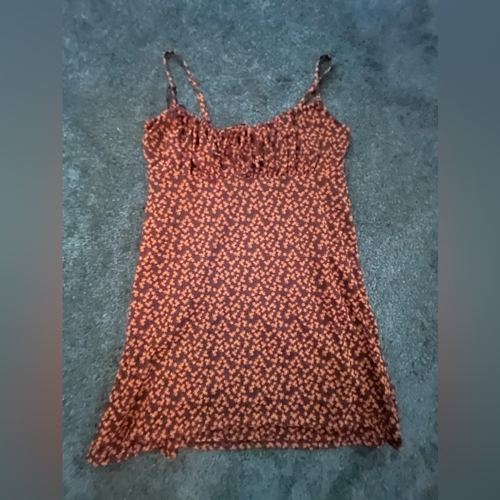 Aero red flower mini dress